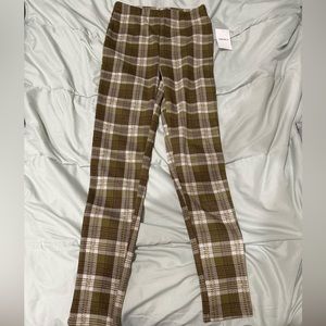 forever 21 brownish plaid pants, size s